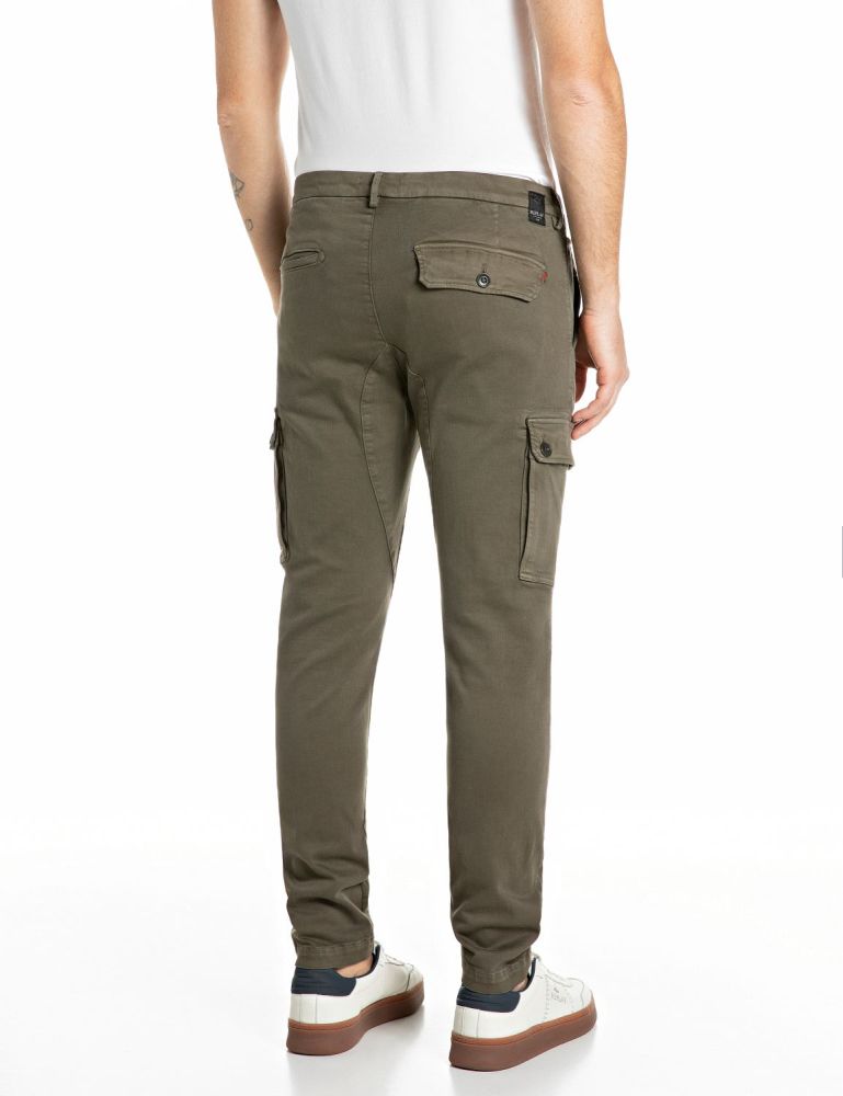 REPLAY Pantalone Cargo Jaan M9649E.000.8366197 Verde Militare