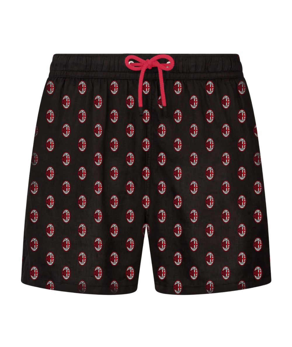 Mc2 Saint Barth Swim Shorts Lighting Micro Fantasy Milan Loghi Rosso Nero