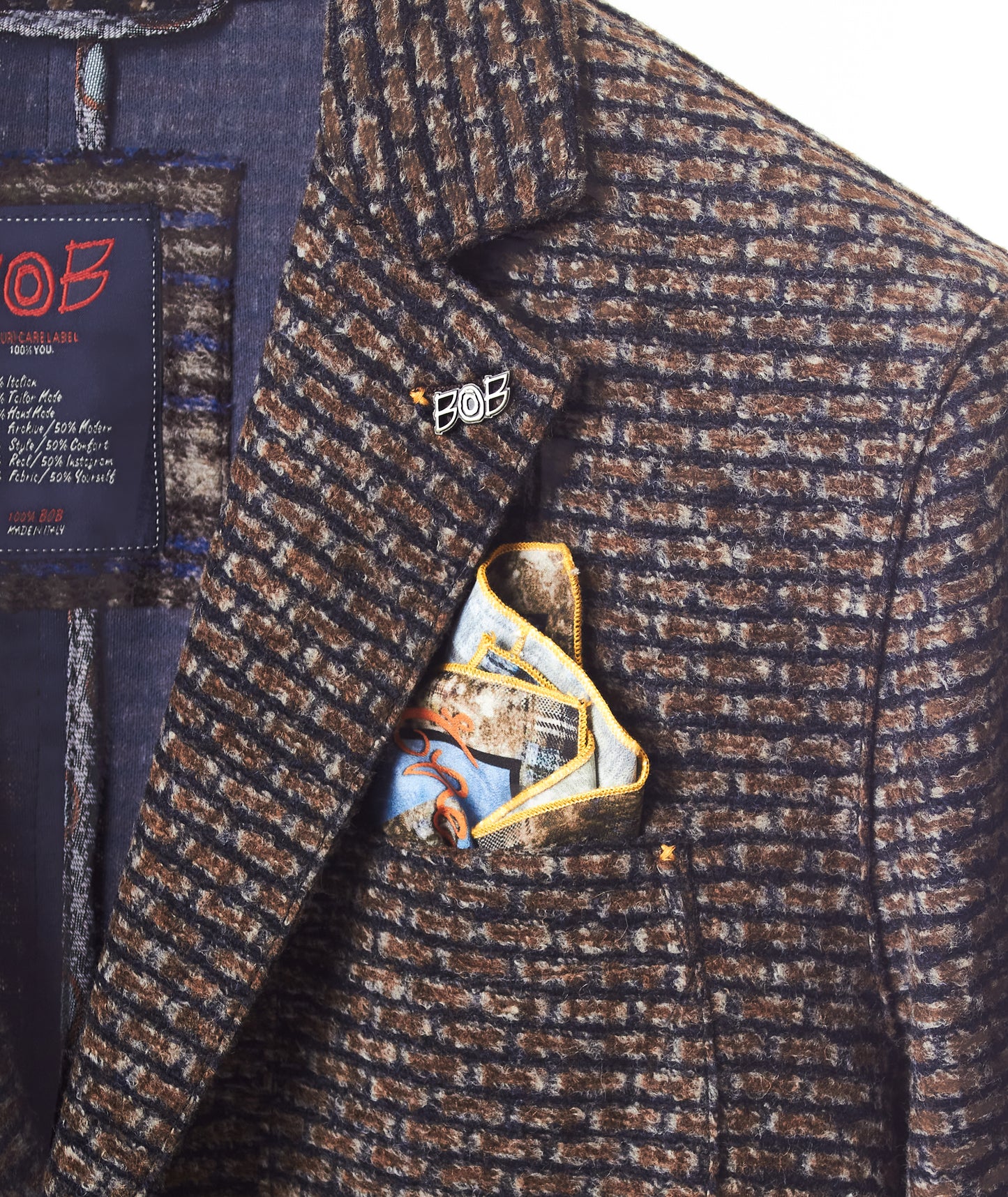 BOB SINGLE BREASTED JACKET IN WOOL BLEND POLE/T203 MULTICOLOR