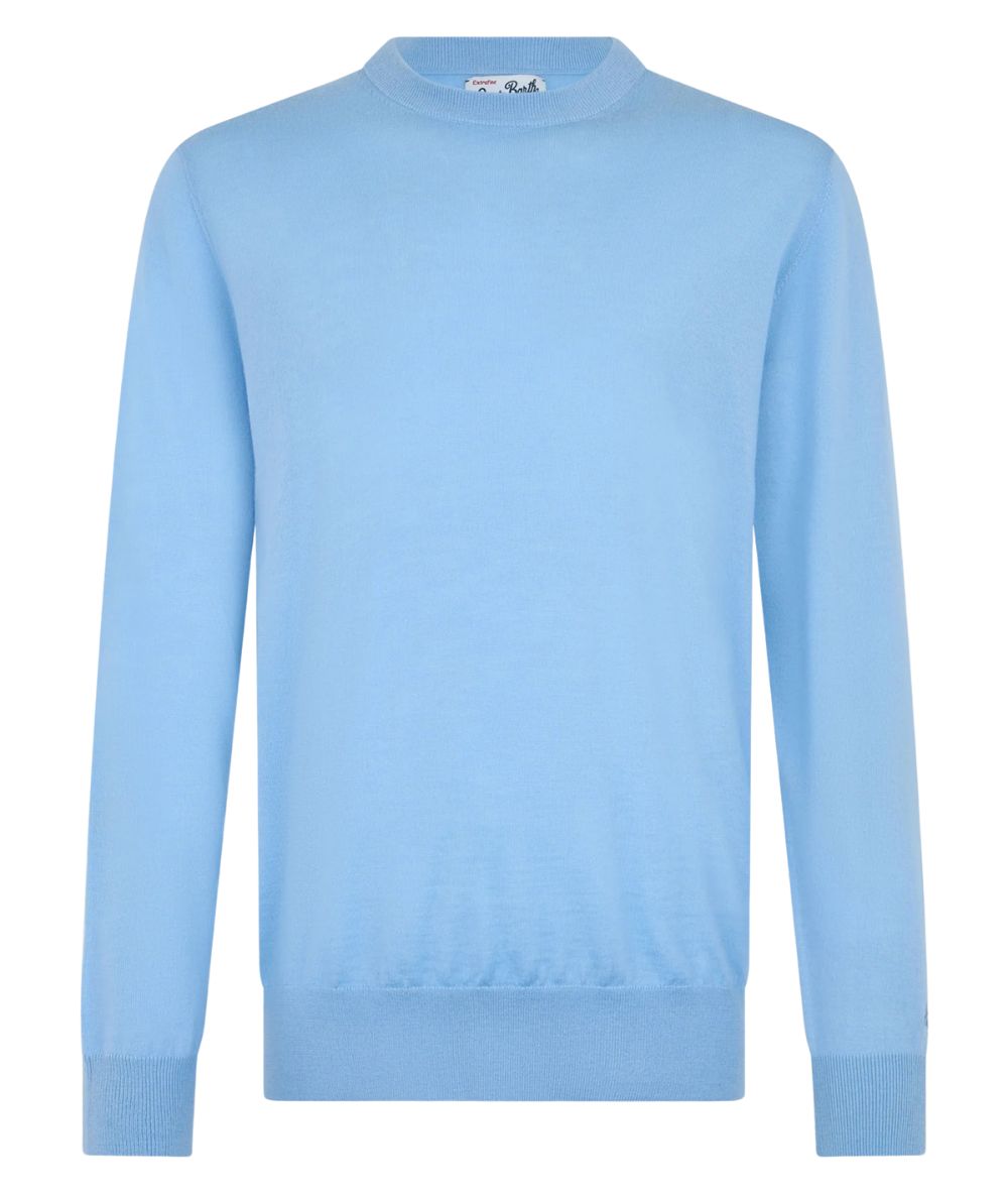 MC2 SAINT BARTH MAGLIONE GIROCOLLO IN LANA REGENT-LIGHT AZZURRO