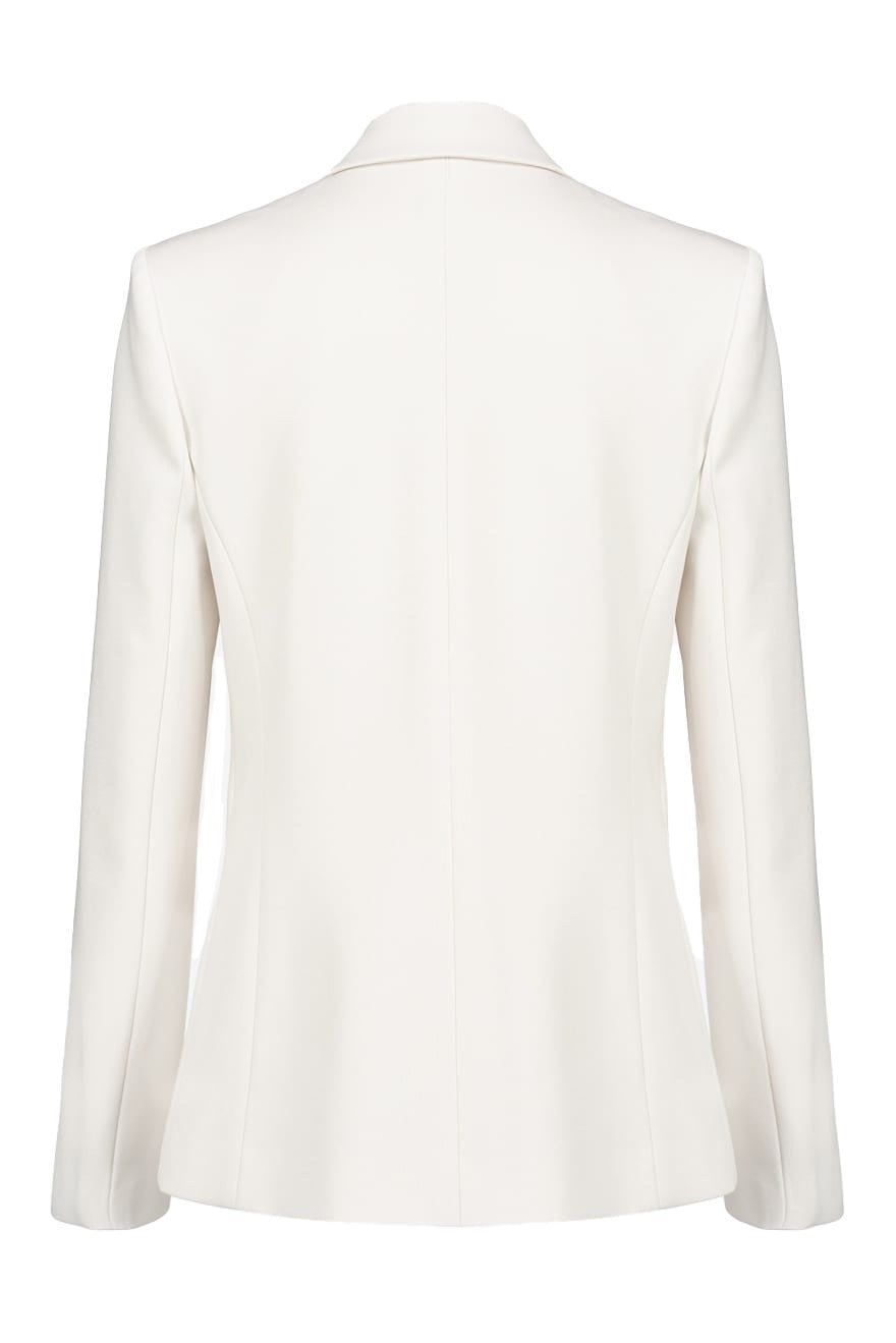 PINKO ALEXIA4 WHITE JACKET IN FABRIC STITCH WITH JEWEL BUTTONS