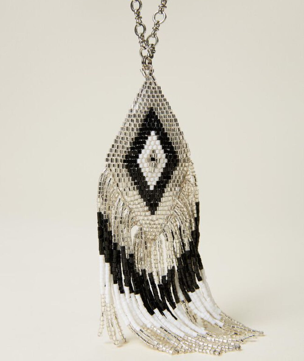 TWINSET-HALSKETTE MIT PERLENANHÄNGER 221TO5067 WEISS SCHWARZ