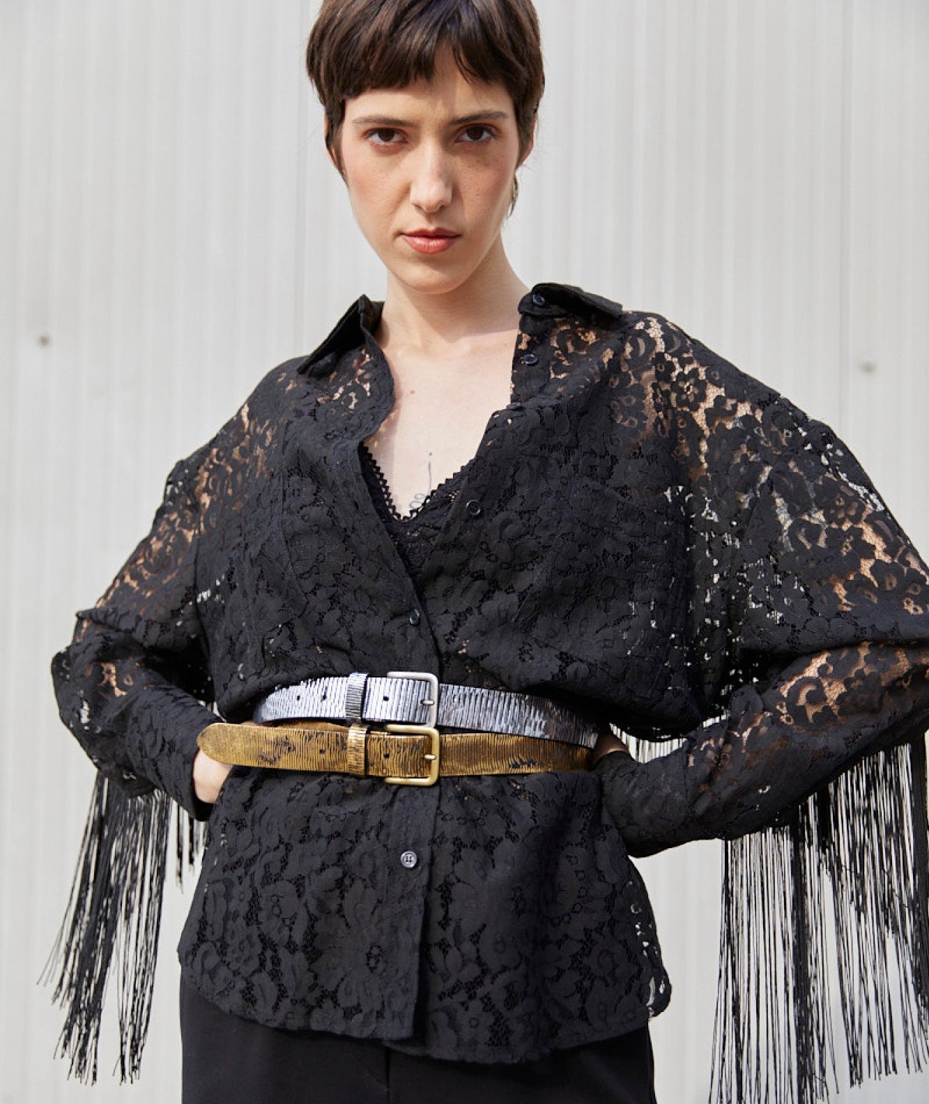 KAOS LAMINATED LEATHER BELT OIAST009 GOLD