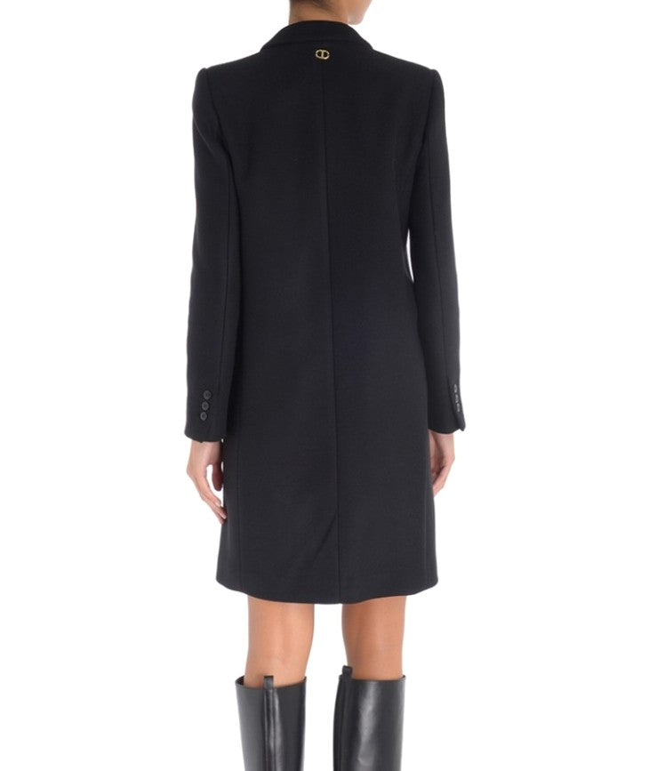 TWINSET WOOL MIXED CLOTH COAT 222TP2060 BLACK