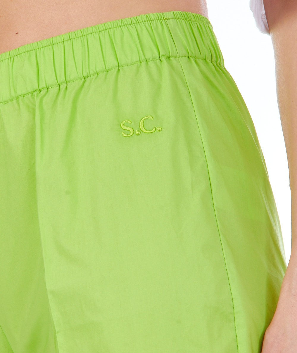 SEMICOUTURE POPLIN TROUSERS WITH CUFF OCTAVIA Y3SK07 GREEN