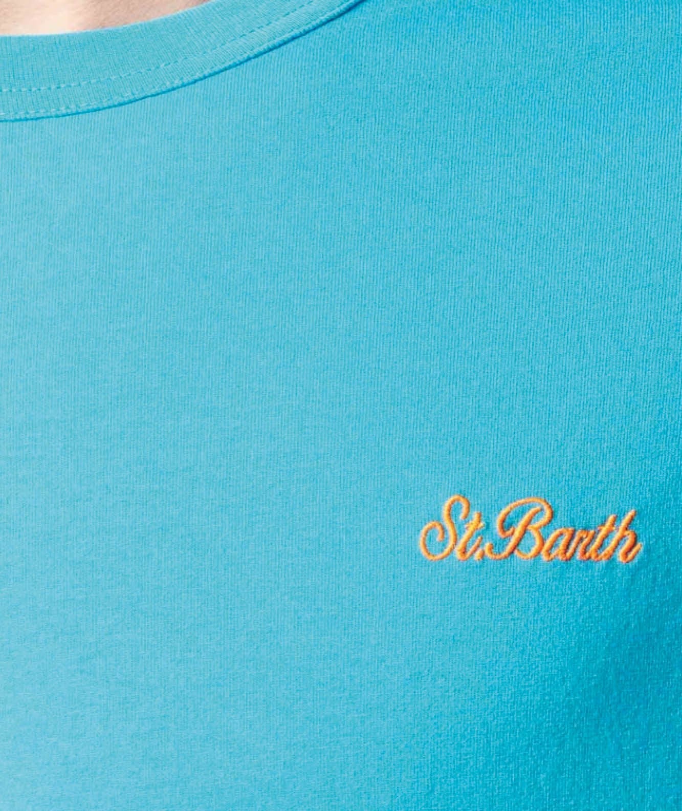 MC2 SAINT BARTH T-SHIRT DOVER SB PALM 04724D LIGHT BLUE
