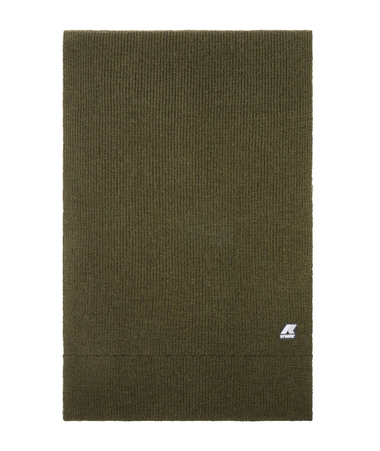 K-WAY SCARF ETIENNE CARDIGAN STITCH WOOL K008K00 GREEN