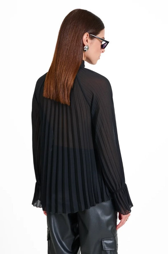 KAOS FASHION PLEATED BLOUSE PI1GX009 BLACK