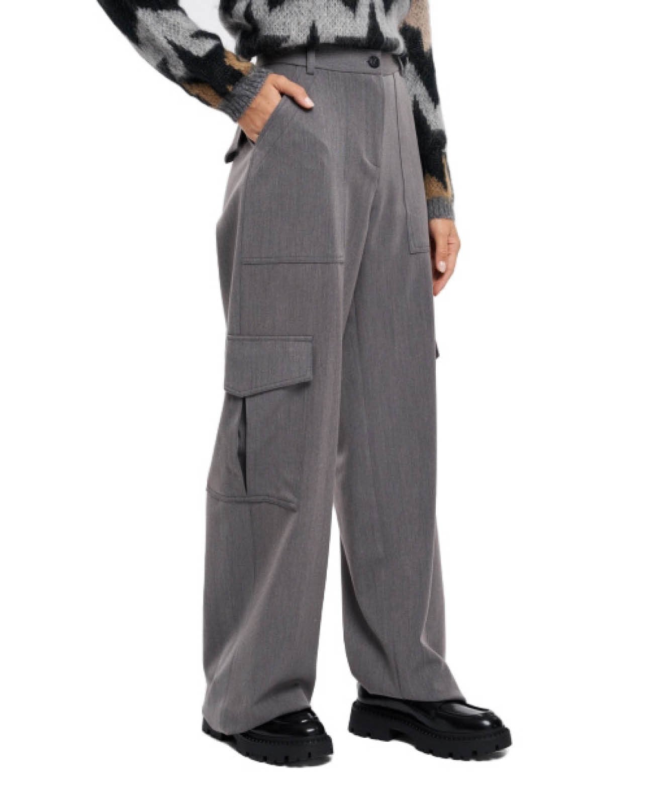 KAOS JEANS VISCOSE BLEND CARGO PANTS PIJCO012 GREY