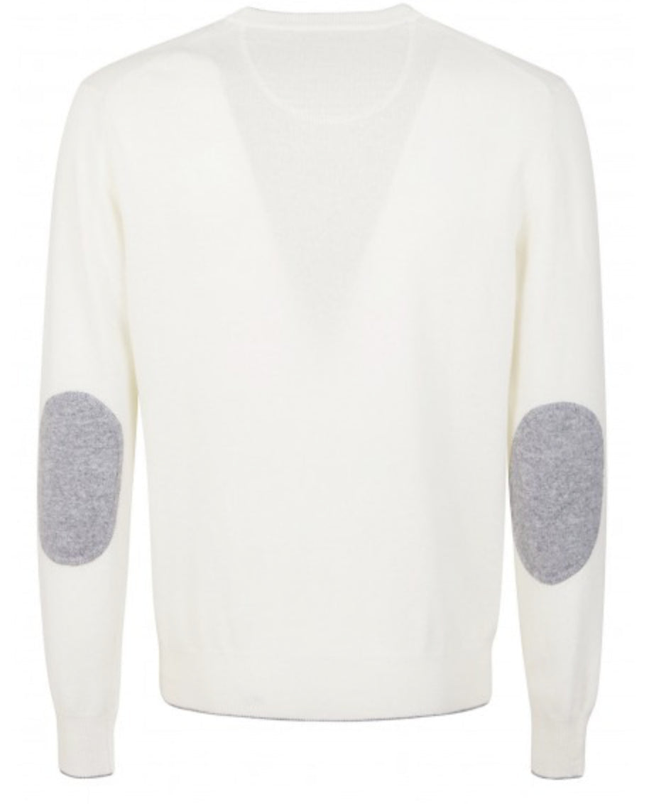 ALTEA CREW NECK WOOL SWEATER WITH PATCHES 2361000 CREAM