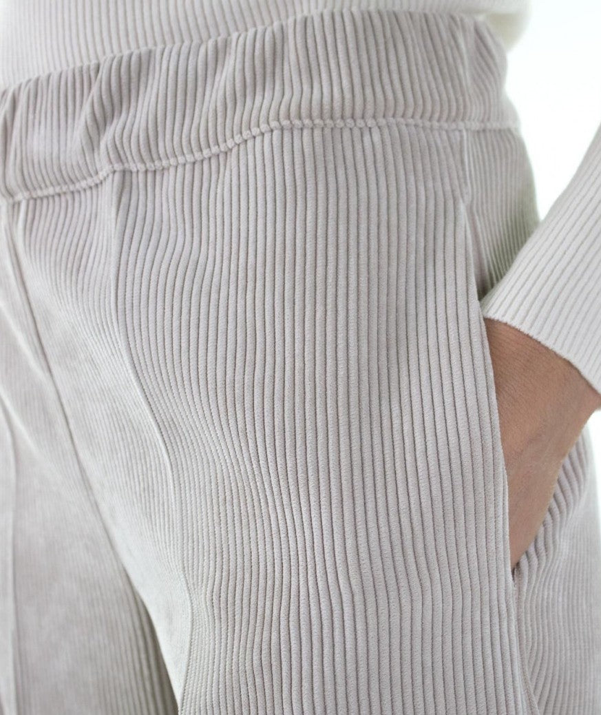 D.EXTERIOR PANTALONE ELASTICIZZATO IN VELLUTO 57733 GRIGIO CHIARO