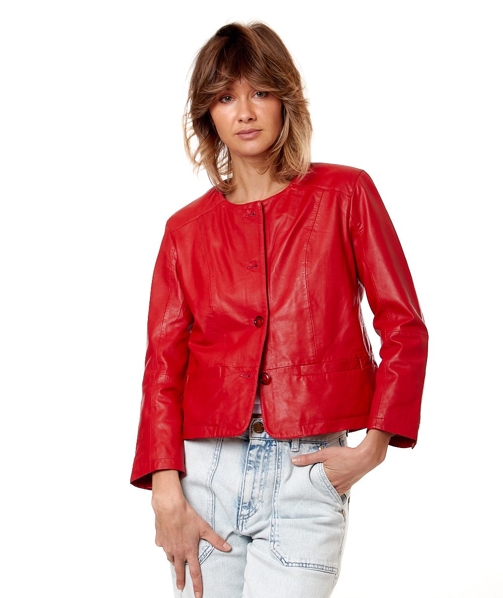 BULLY CHANEL LEDERJACKE 2761 ROT