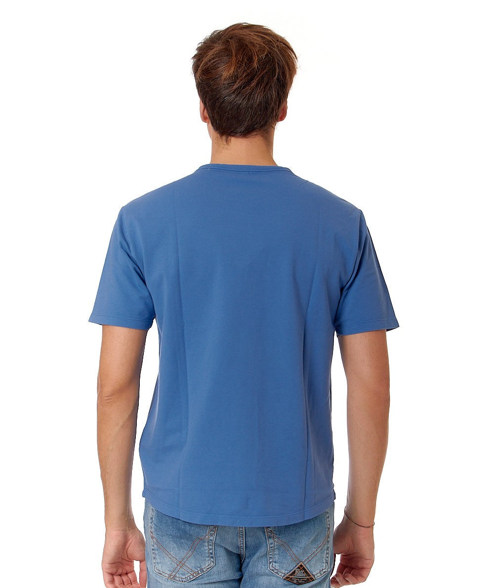 SUN68 TEXTURED COTTON T-SHIRT T34127 AVIO