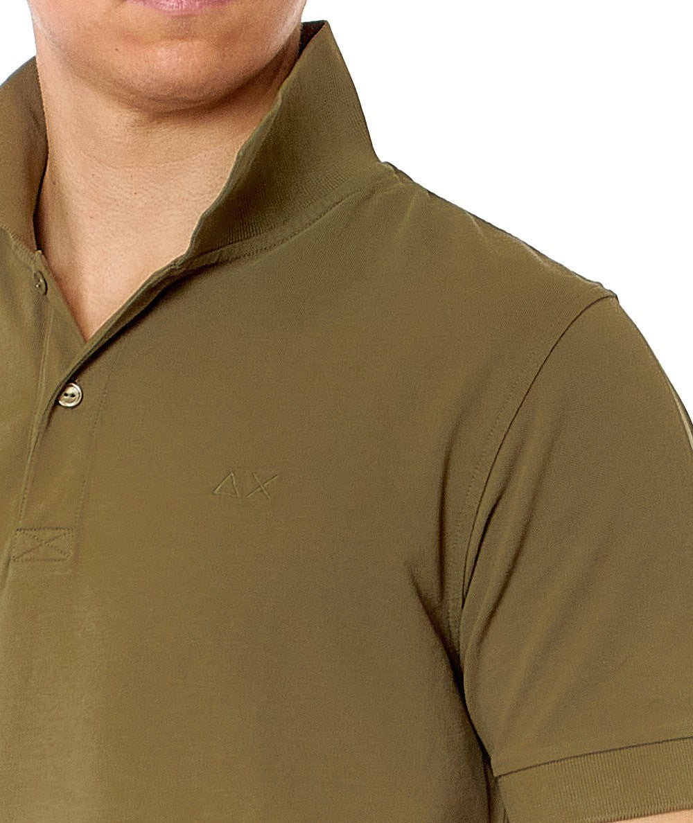 SUN68 COLD DYED POLO SHIRT A33103 MILITARY GREEN