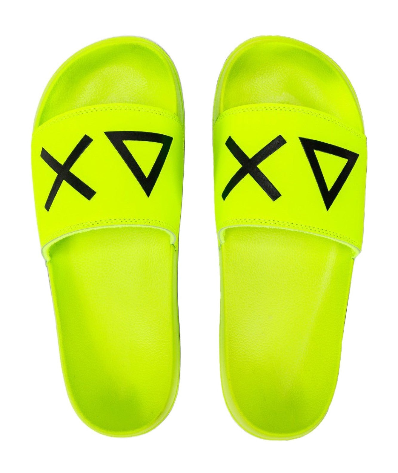 SUN68 SLIPPER MIT KONTRAST-LOGO X34103 FLUO GELB