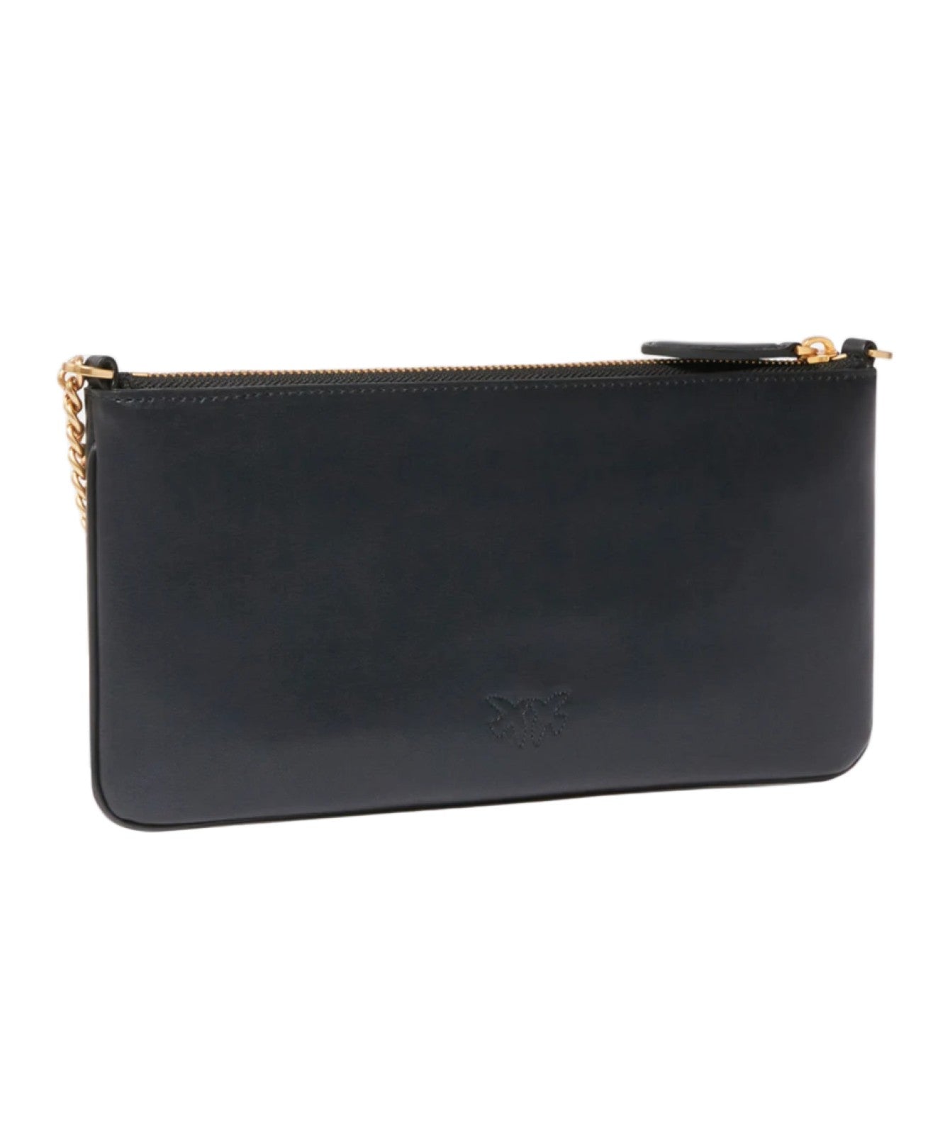 PINKO HORIZONTAL FLAT LEATHER BAG 102747-A0F1 BLACK
