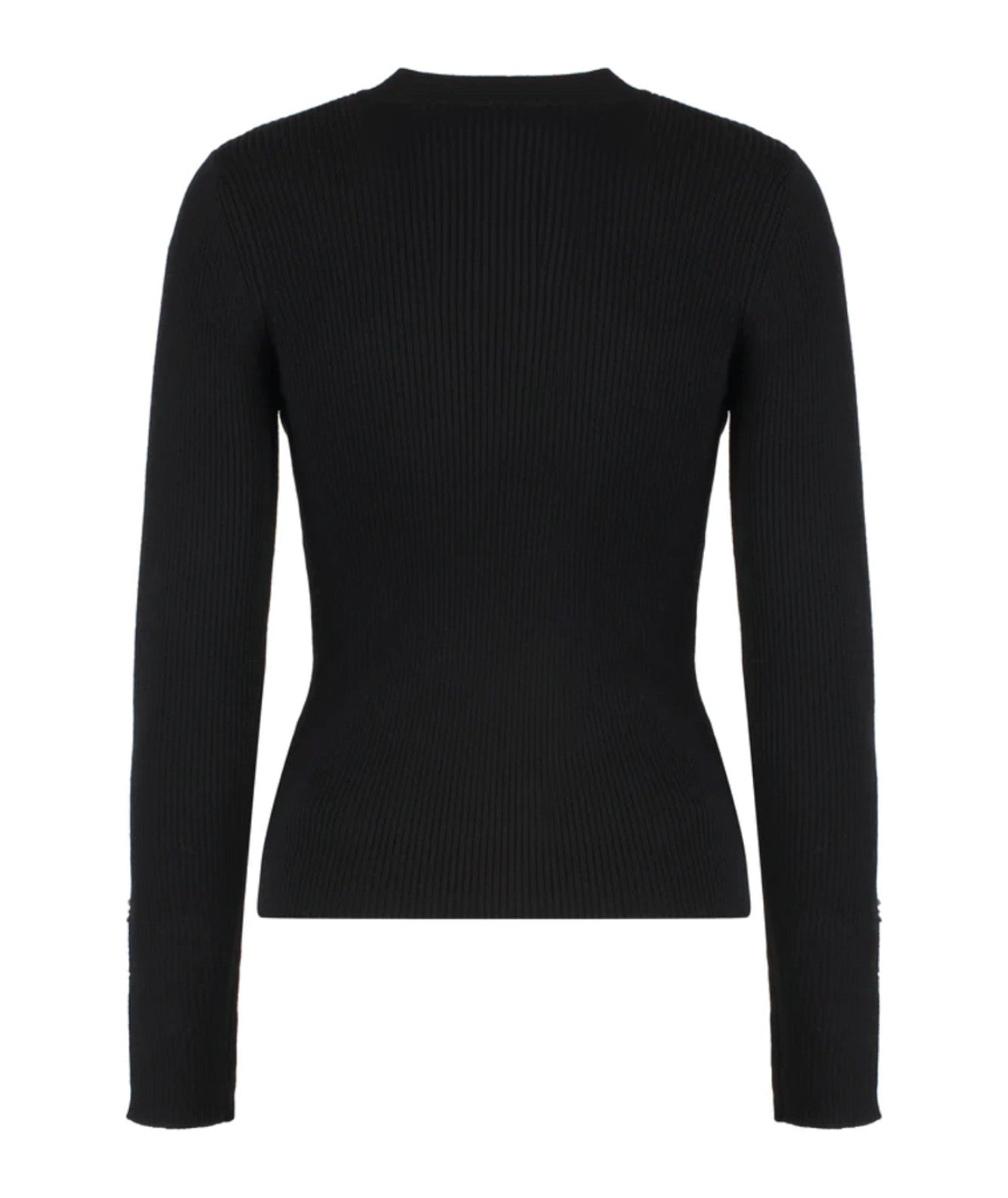 PINKO RIBBED SWEATER WITH CUT-OUT BLACK TOP