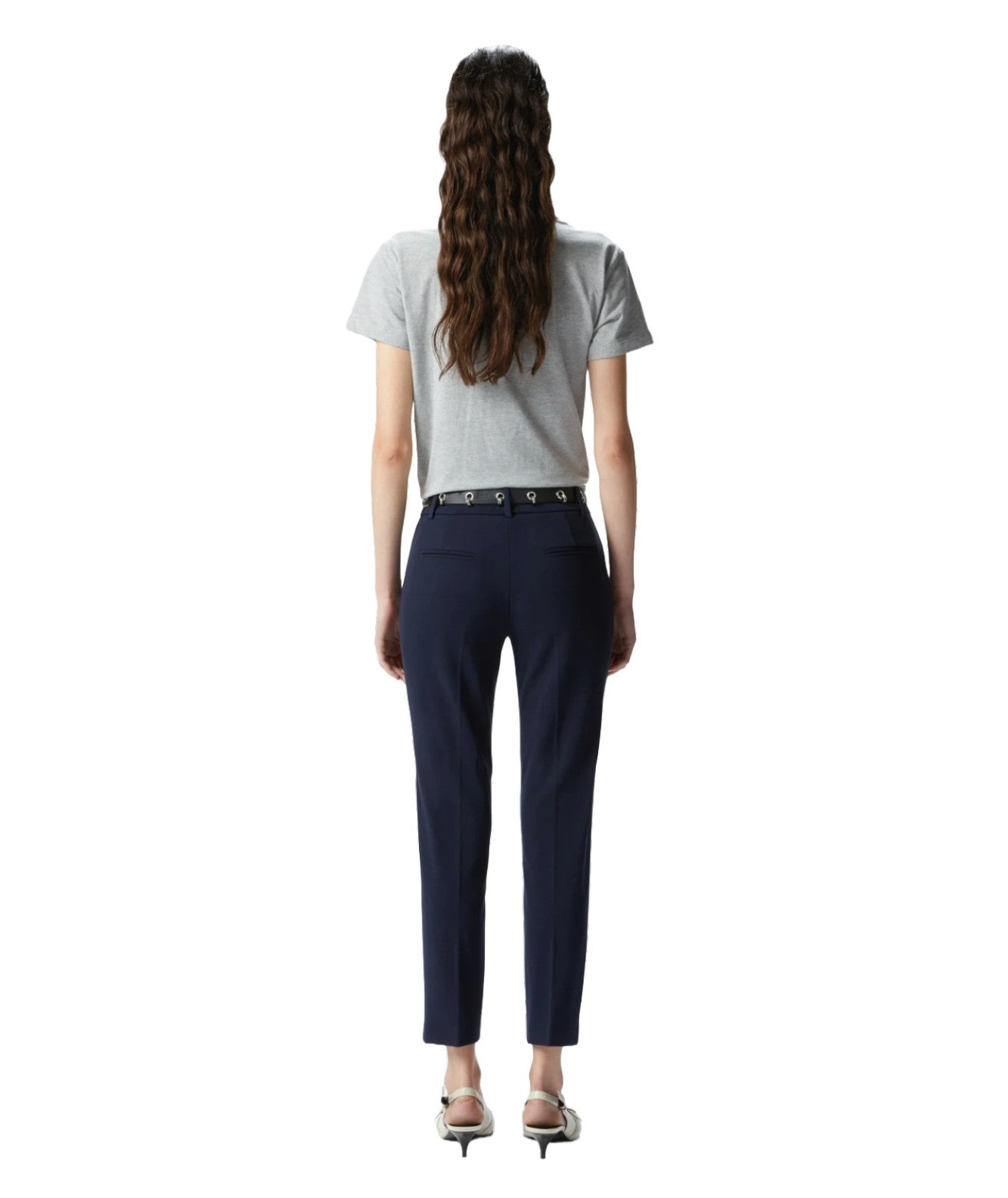 PINKO TROUSERS IN BEAUTIFUL DARK BLUE TECHNICAL FABRIC