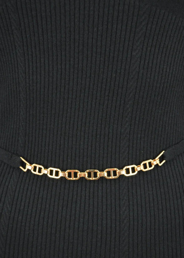 TWINSET SWEATER WITH BELTED AND BALLOON SLEEVES 242TP3590 BLACK