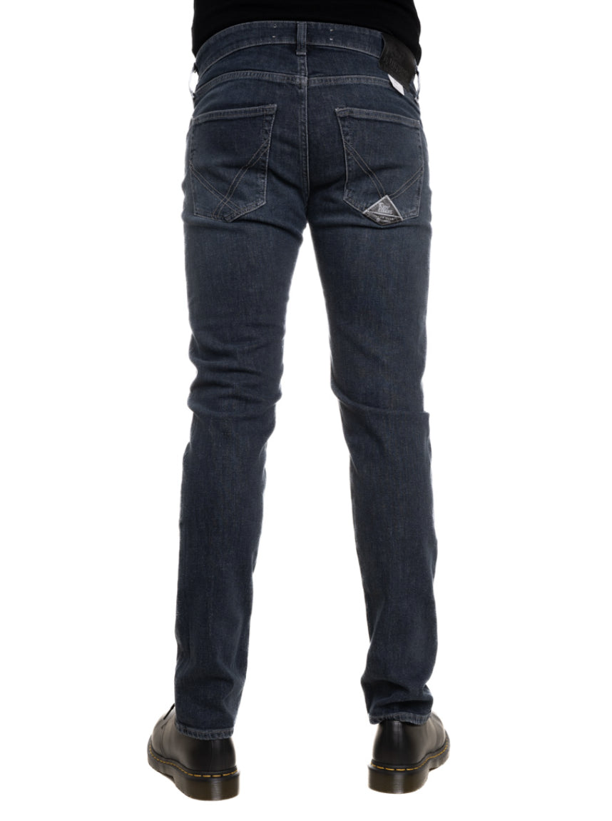 ROY ROGER'S PANTALONI 517 PLAIN MAN IN GABARGINA INVERNALE RRU075D4371876 NERO