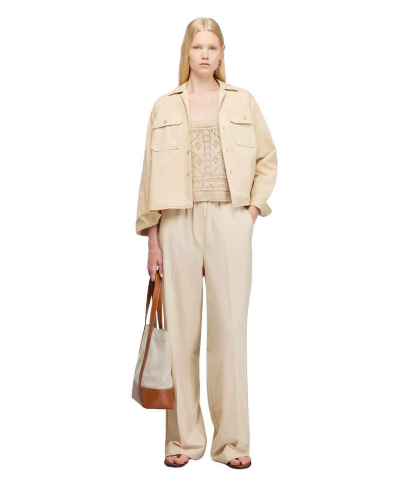 Semicouture Alix Fresh Wool Trousers Y5SI17 Beige