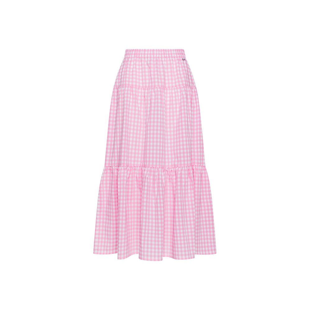 Sun68 Long Skirt Vichy S35217 White/Pink