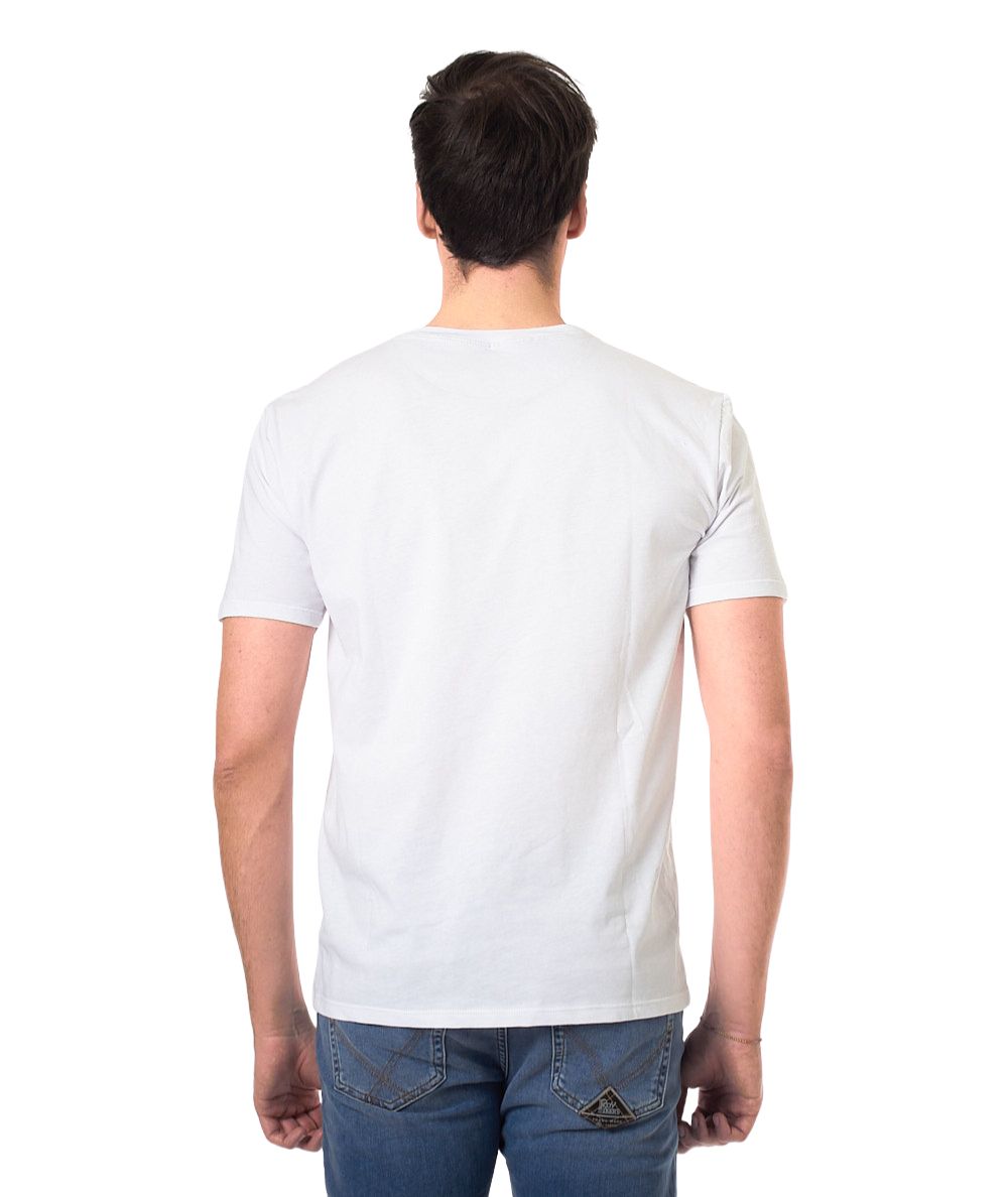 Bob T-shirt with Patterned Pocket POCKET337 VR0337 White