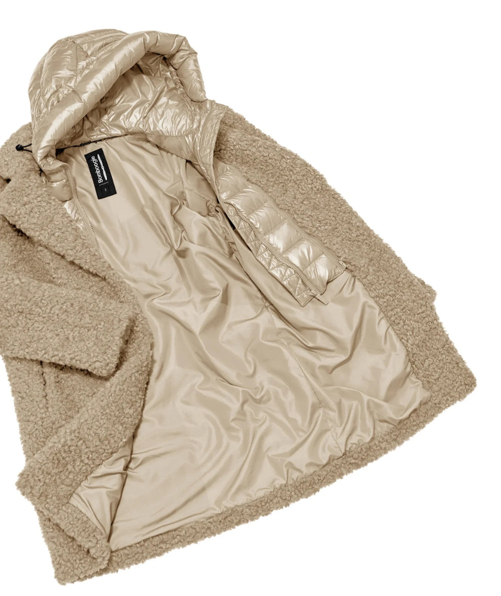 Bomboogie Cappotto Lungo Effetto Sherpa CW6570-SFC5 Beige