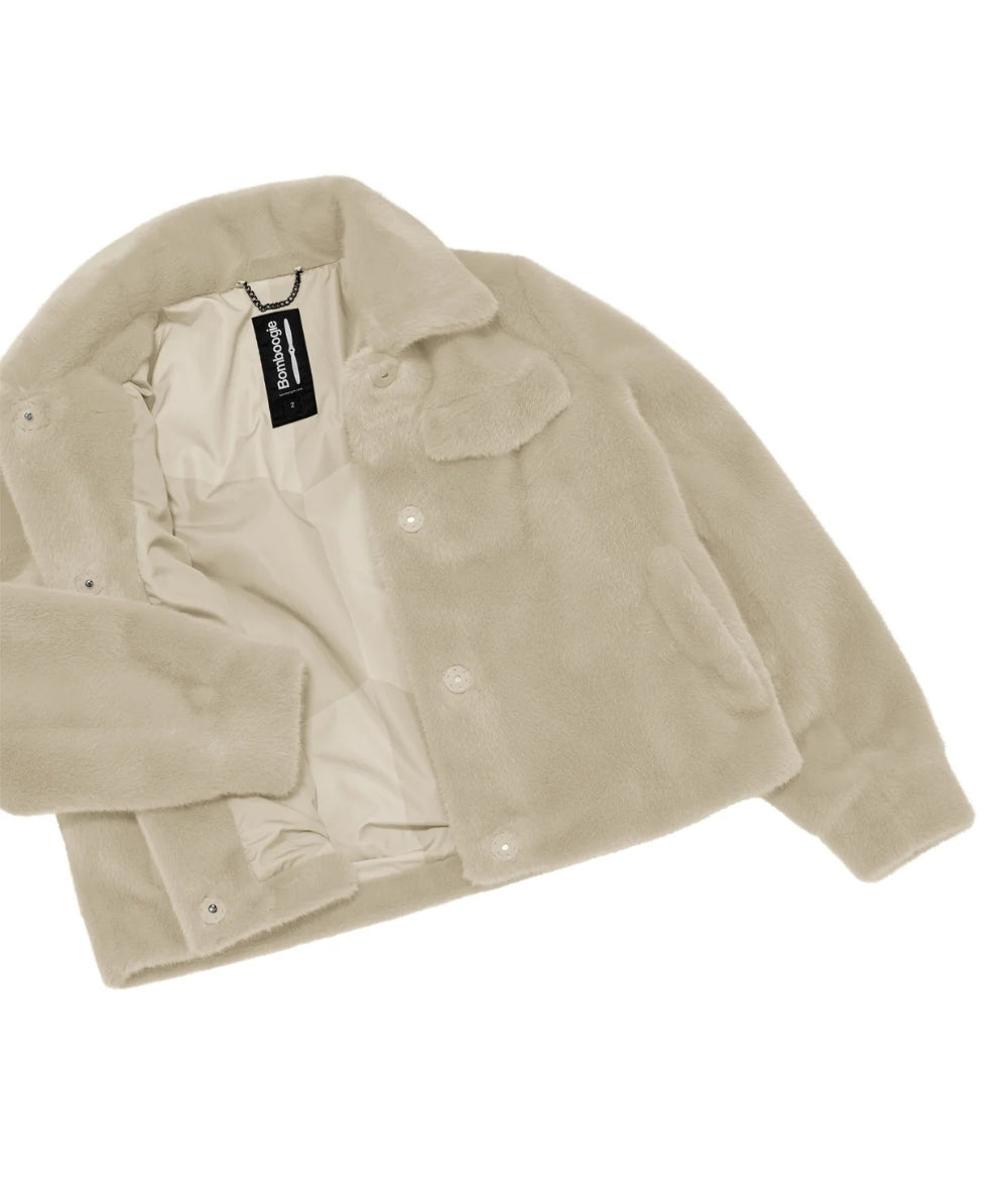 Bomboogie Giacca in Eco Pelliccia JW8683-FSB5 Beige