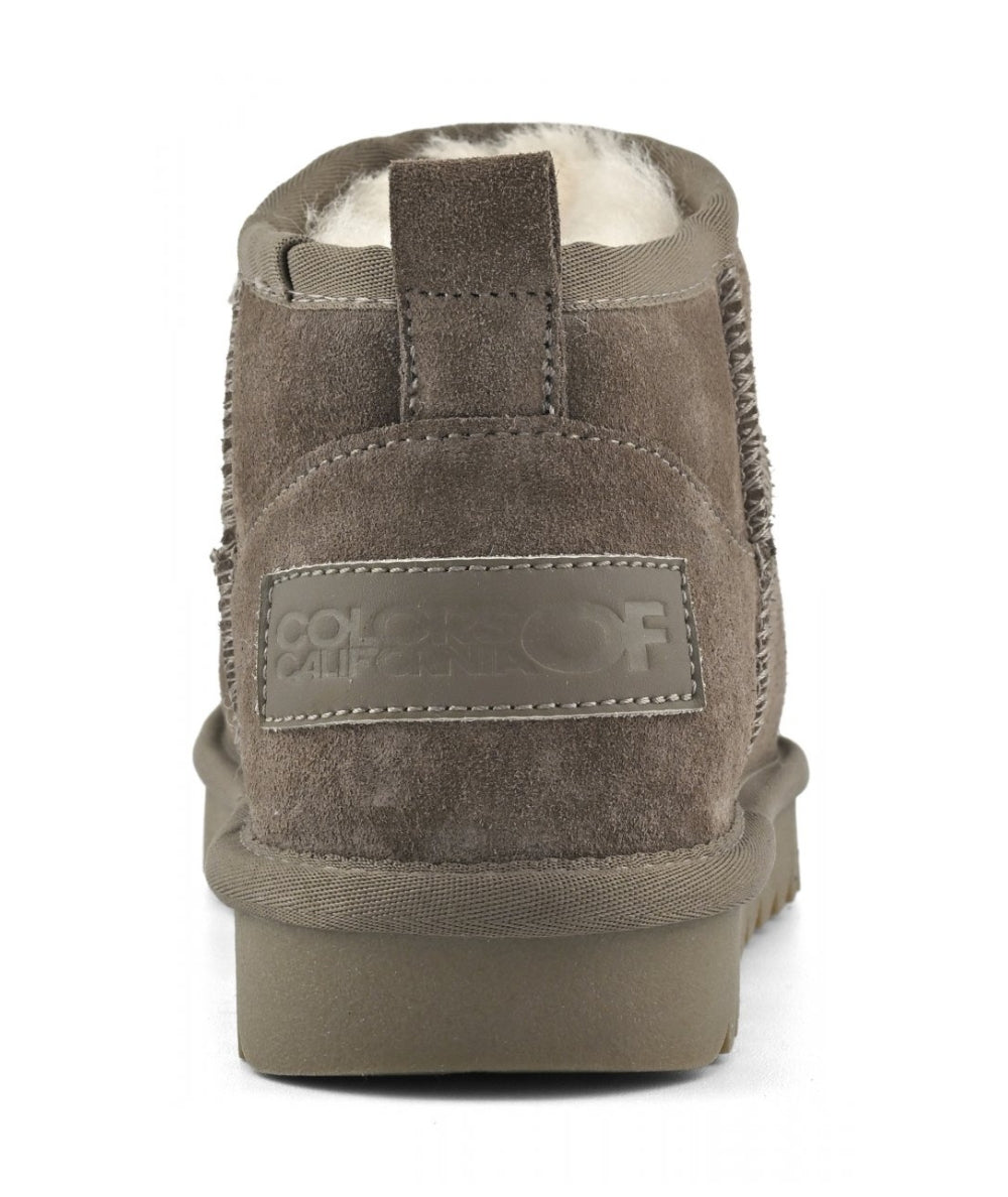 Colors of California Stivale Basso in Suede e Montone HC.SHEAR02 Grigio Taupe