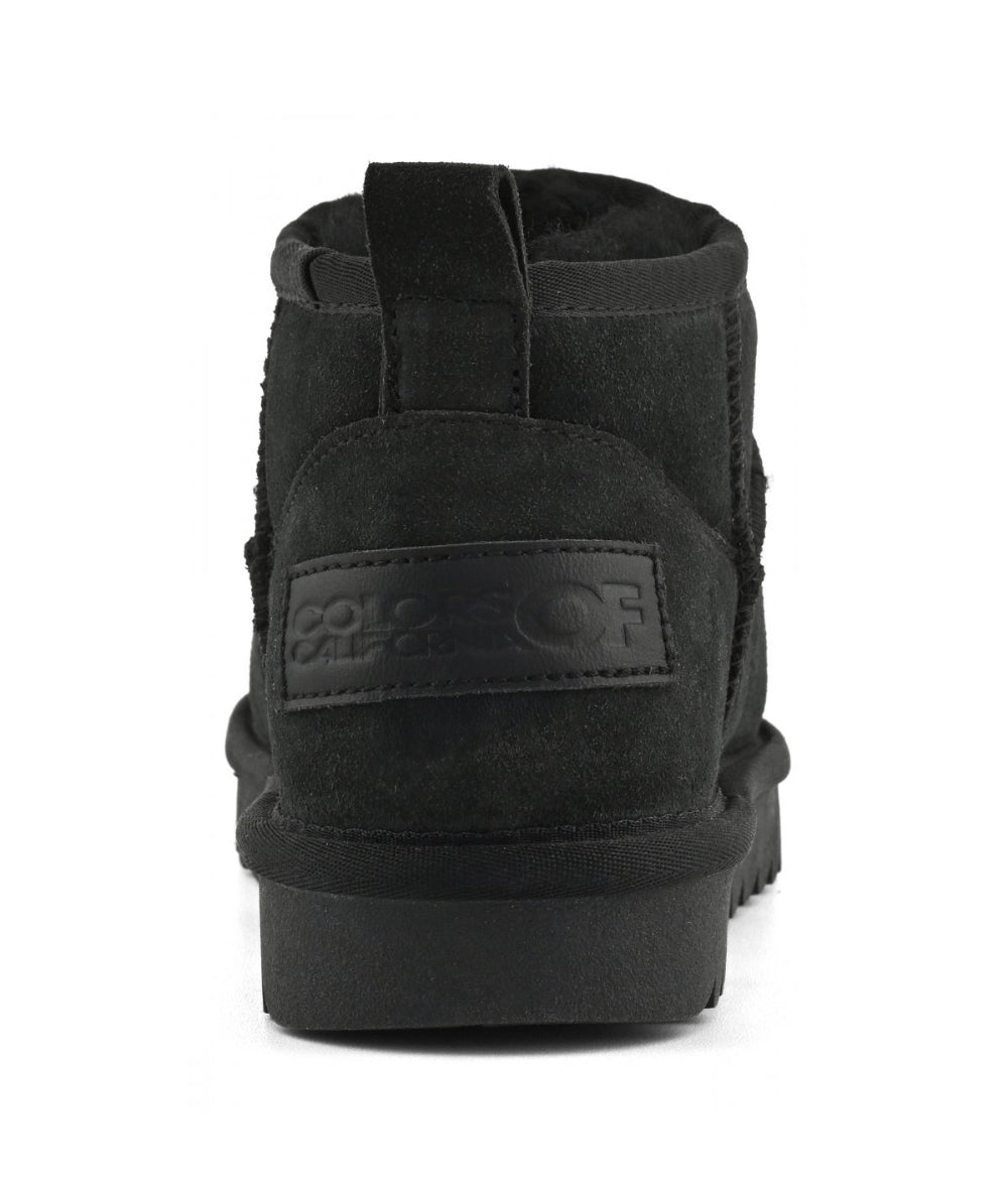 Colors of California Stivale Basso in Suede e Montone HC.SHEAR02 Nero