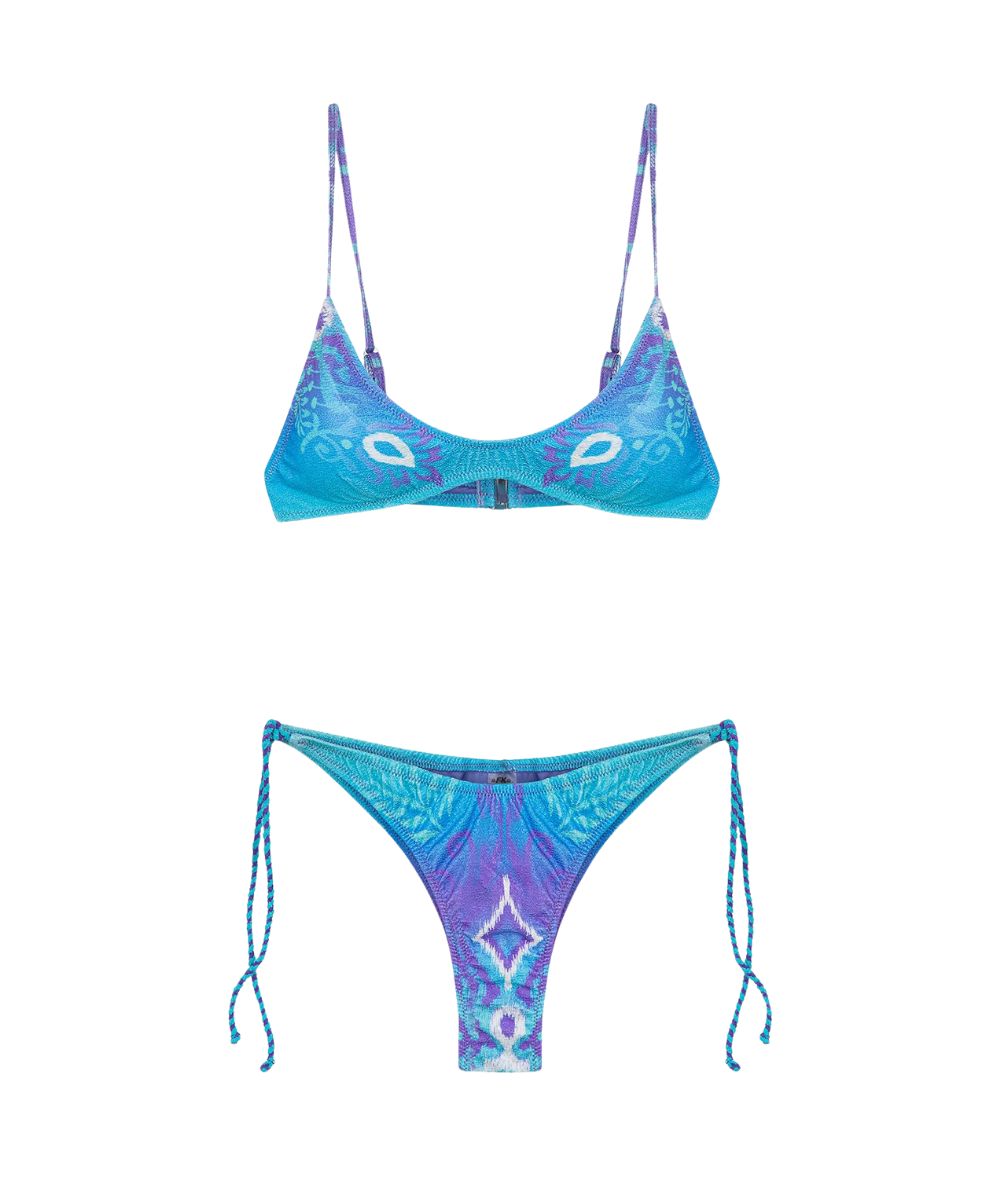 F**K Bikini Top e Slip Americano FK25-1021X56 Azzurro