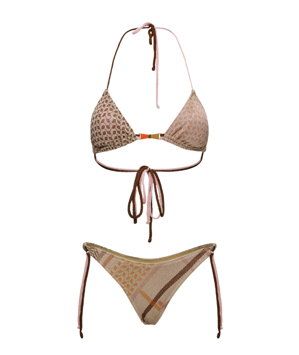 F**K Bikini Triangolo e Slip in Fantasia FK26-SW0741X80 Beige