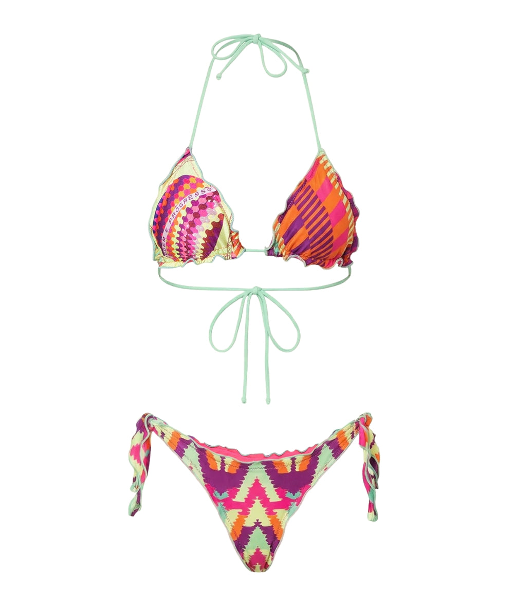 F**K Bikini Triangolo e Slip in Fantasia FK26-SW2502X13 Multicolore