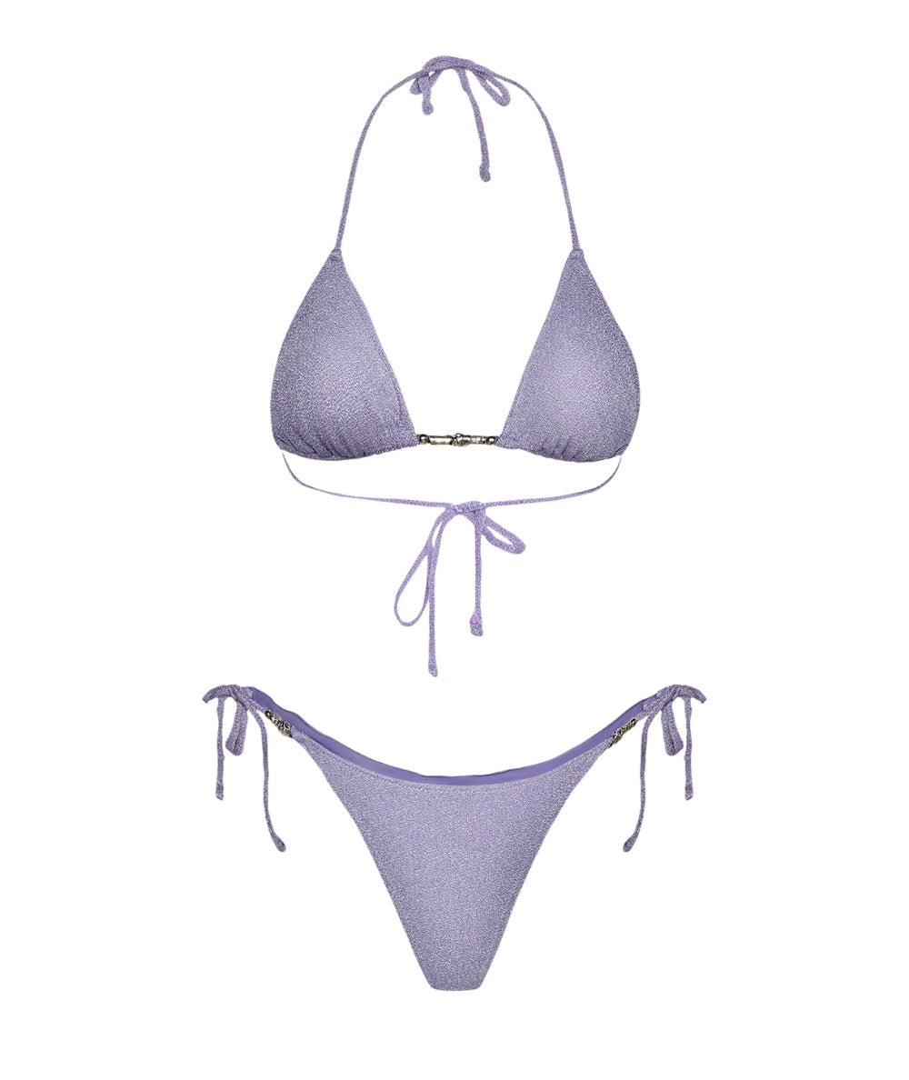 F**K Bikini Triangolo e Slip in Lurex FK26-SW1100LC Lilla
