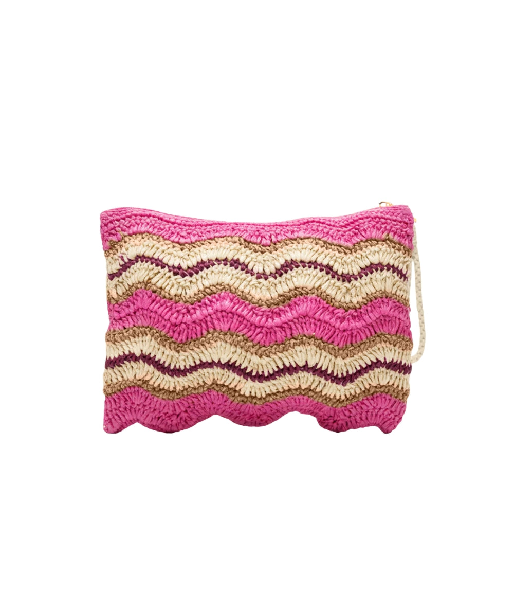 F**K Pochette in Paglia con Fantasia FA26-SW0070FX Rosa