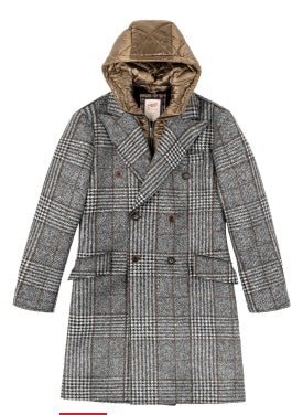 Bob Double-Breasted Coat FENIT169 Grey Beige