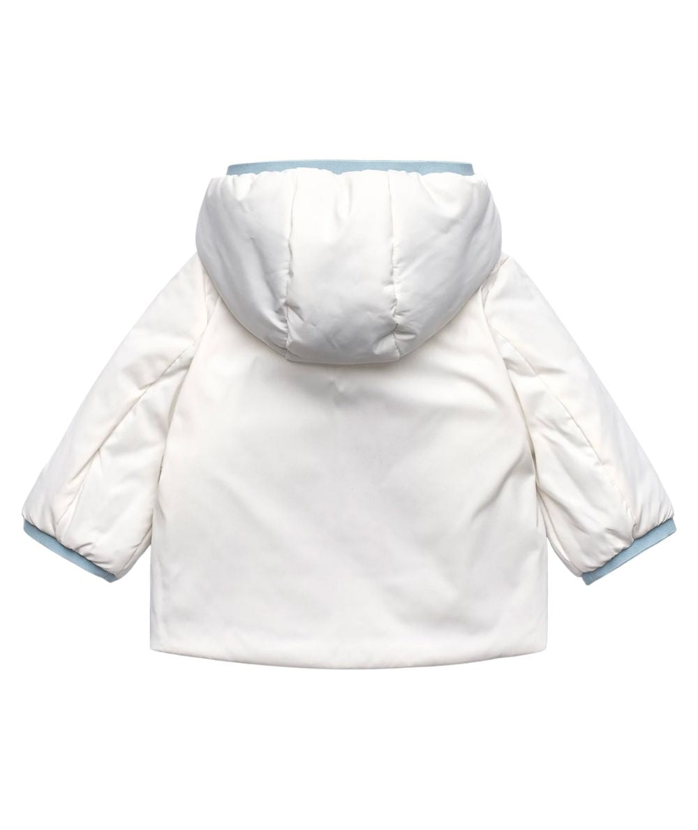 K-Way Piumino E. Jack St Warm Double K71338W Celeste e Bianco