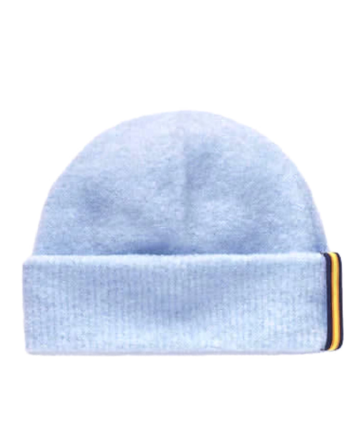 K-WAY BERRETTO BEANIE BRICE IN MISTO LANA CON RISVOLTO K6125GW AZZURRO