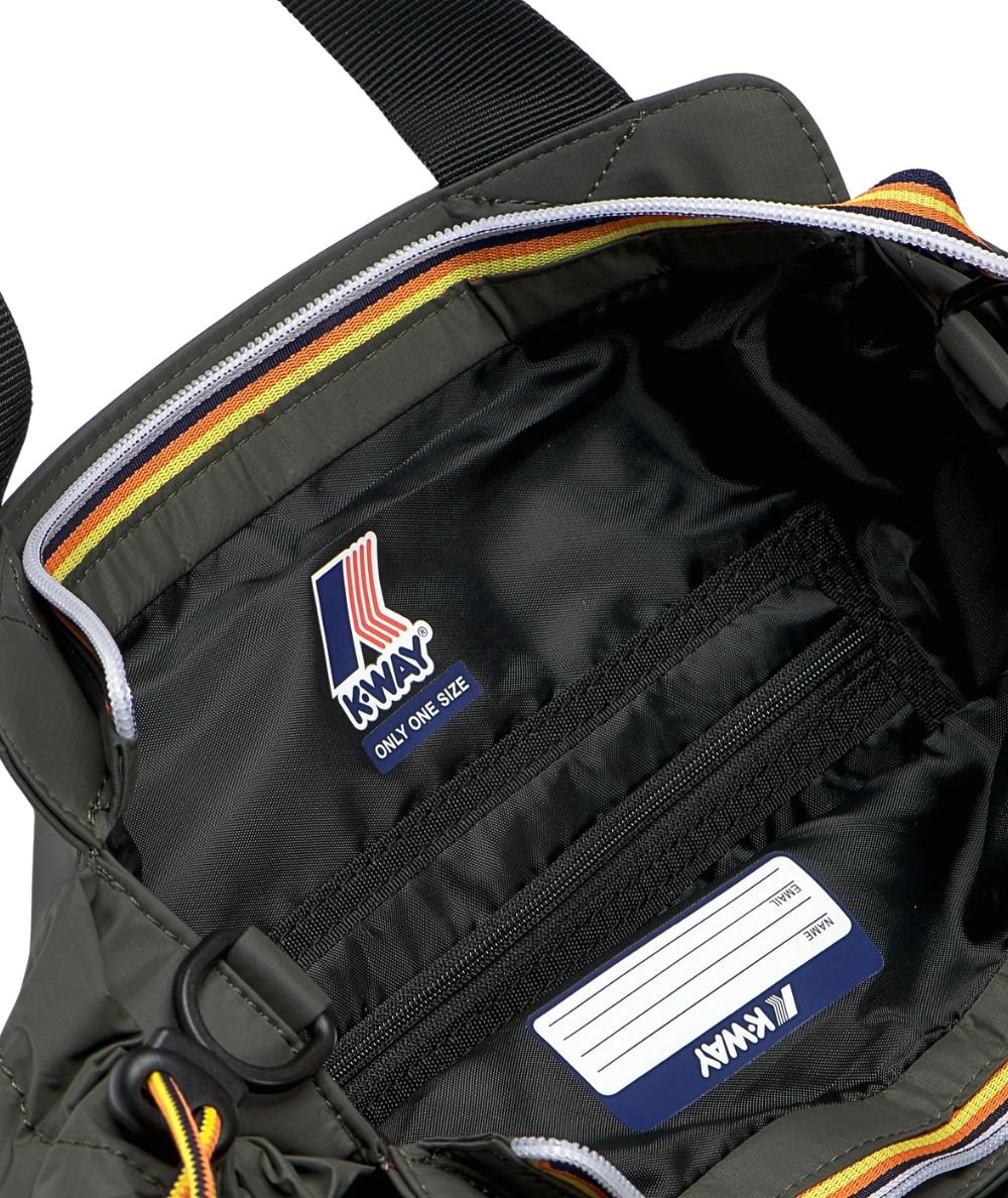 K-Way Borsa Shopping in Nylon con Manici e Tracolla Aisy K4138YW WMR Verde