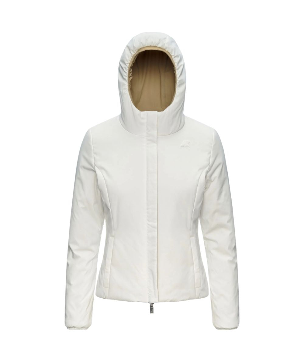 K-Way Piumino Corto Lily St Warm Double K6128TW Beige Bianco