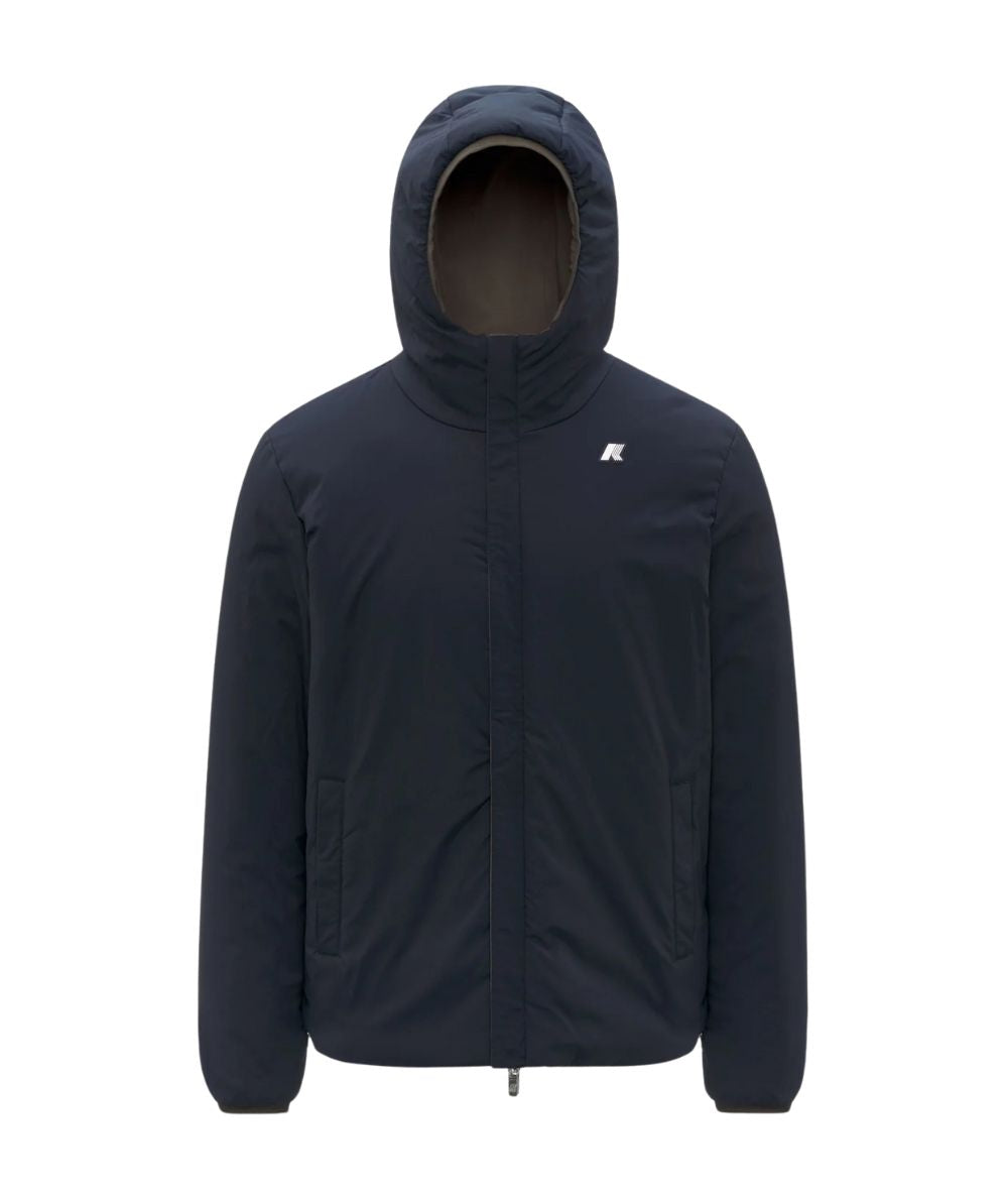 K-Way Piumino Reversibile Jack St Warm Double K6128VW Verde Blu Scuro