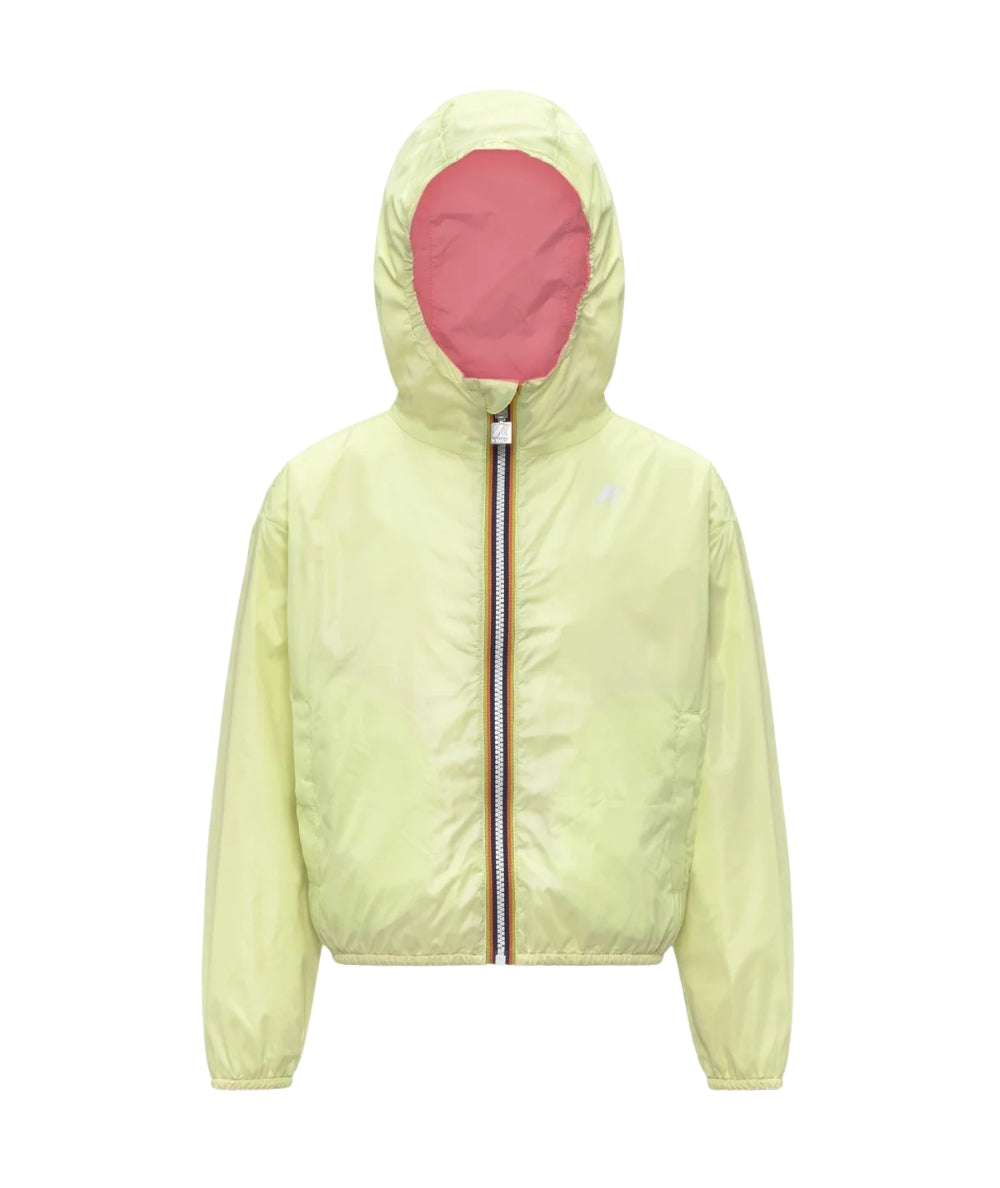 K-way Giacca Reversibile con Cappuccio P. Laurette K41337W Rosa Giallo