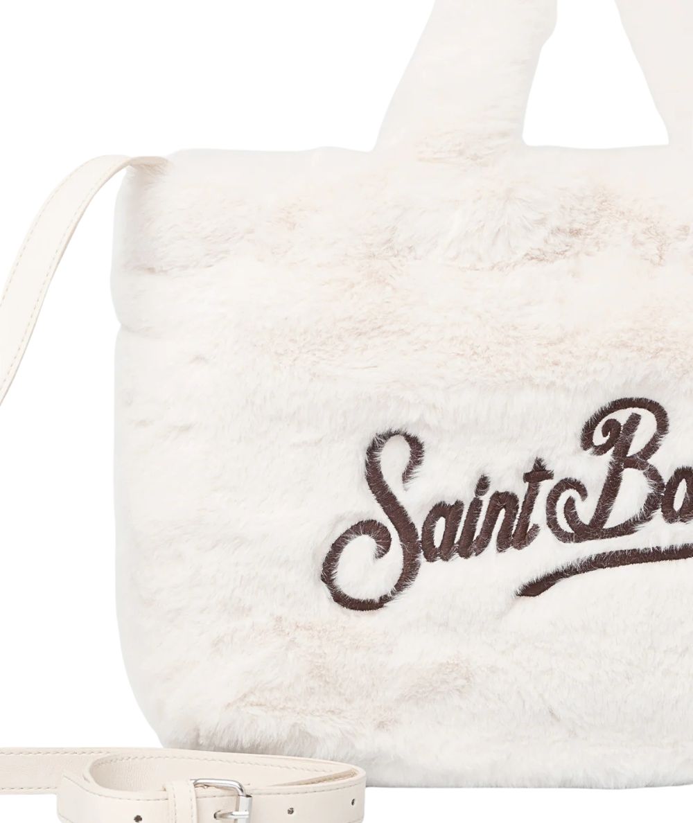 MC2 Saint Barth Borsa in Eco Pelliccia VANITY MINI SOFT FUR VAMI021 Bianco