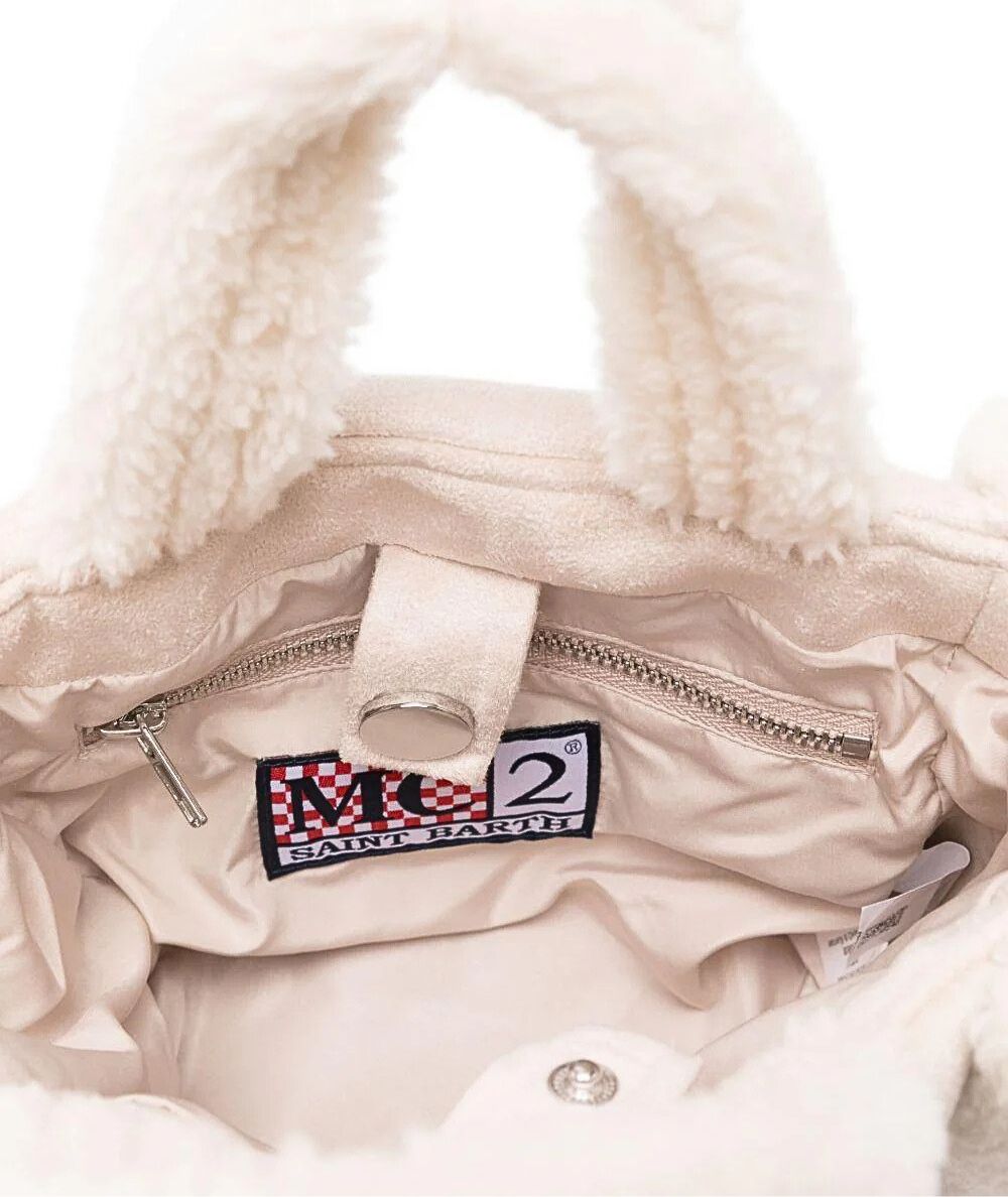 MC2 Saint Barth Mini Borsa in Eco Montone VANITY MINI SHEARLING VAMI020 Avorio