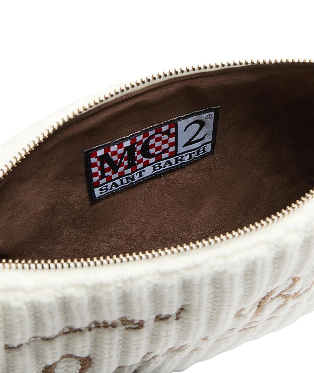MC2 Saint Barth Pochette in Lana PARISIENNE WOOL RIB Bianco