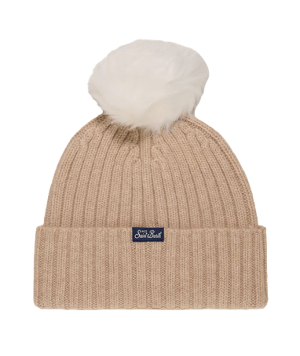 MC2 Saint Barth Berretto con Pompon WENGEN JR F WENG007 Beige