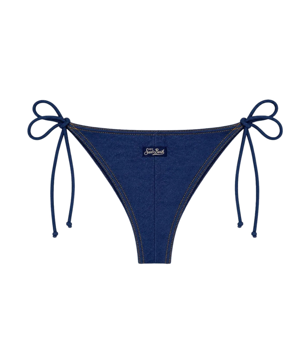 MC2 Saint Barth Bikini a Triangolo e Slip Maleah MALE002 Denim