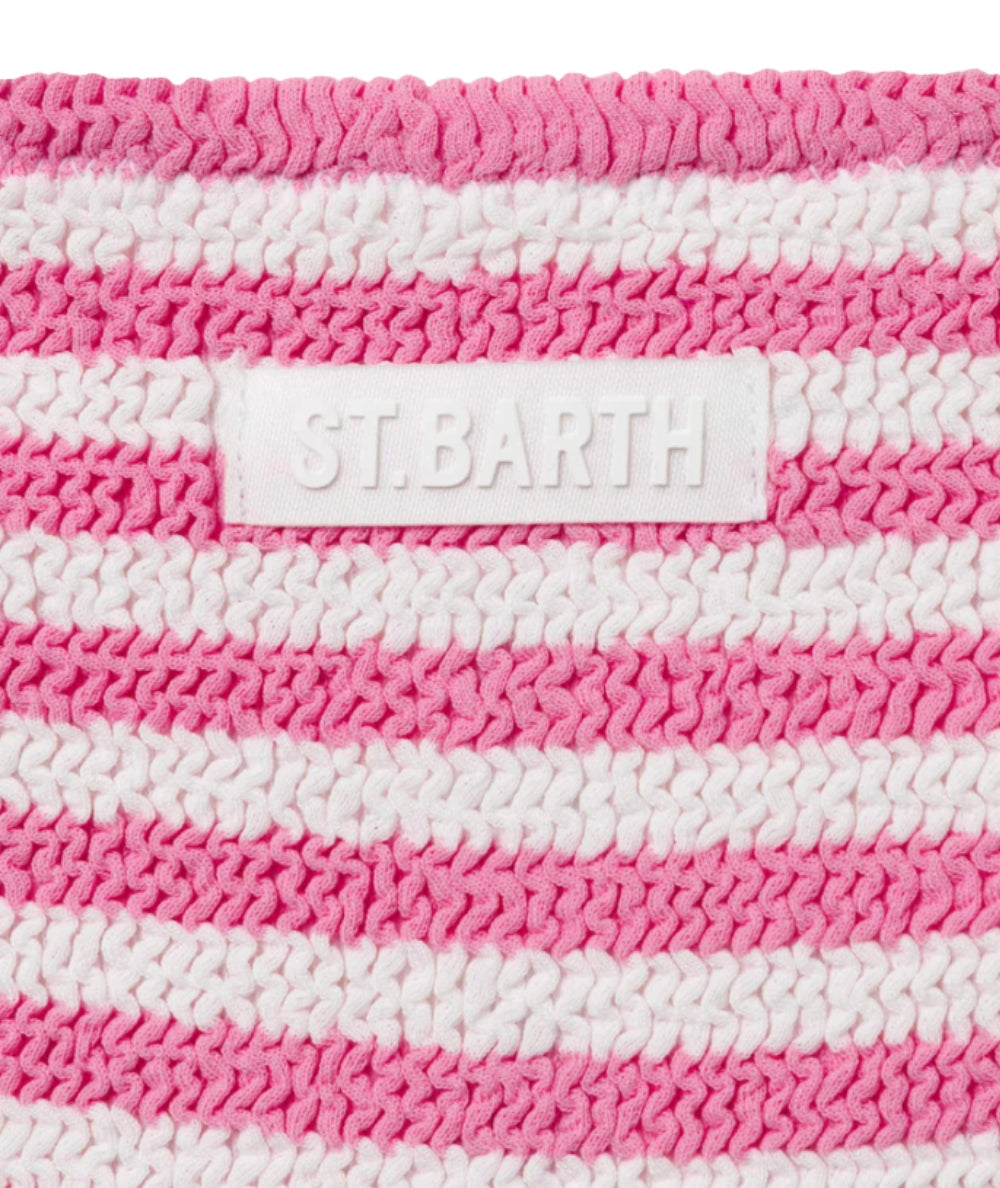 MC2 Saint Barth Bikini in Tessuto Crinkle a Righe Baker W BAK0002 Rosa