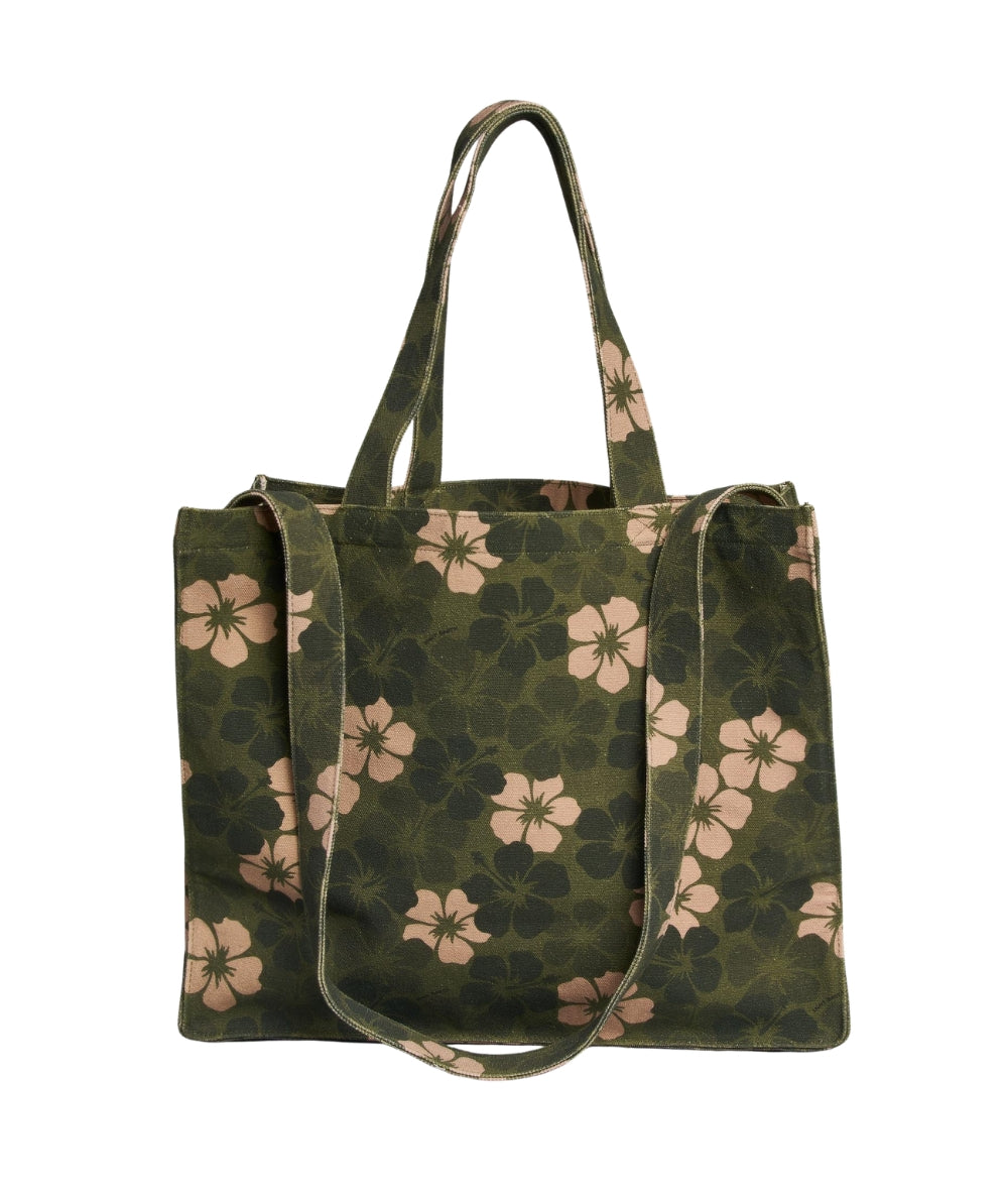 MC2 Saint Barth Borsa Essential in Canvas Hibiscus Camo EBAGN007 Verde